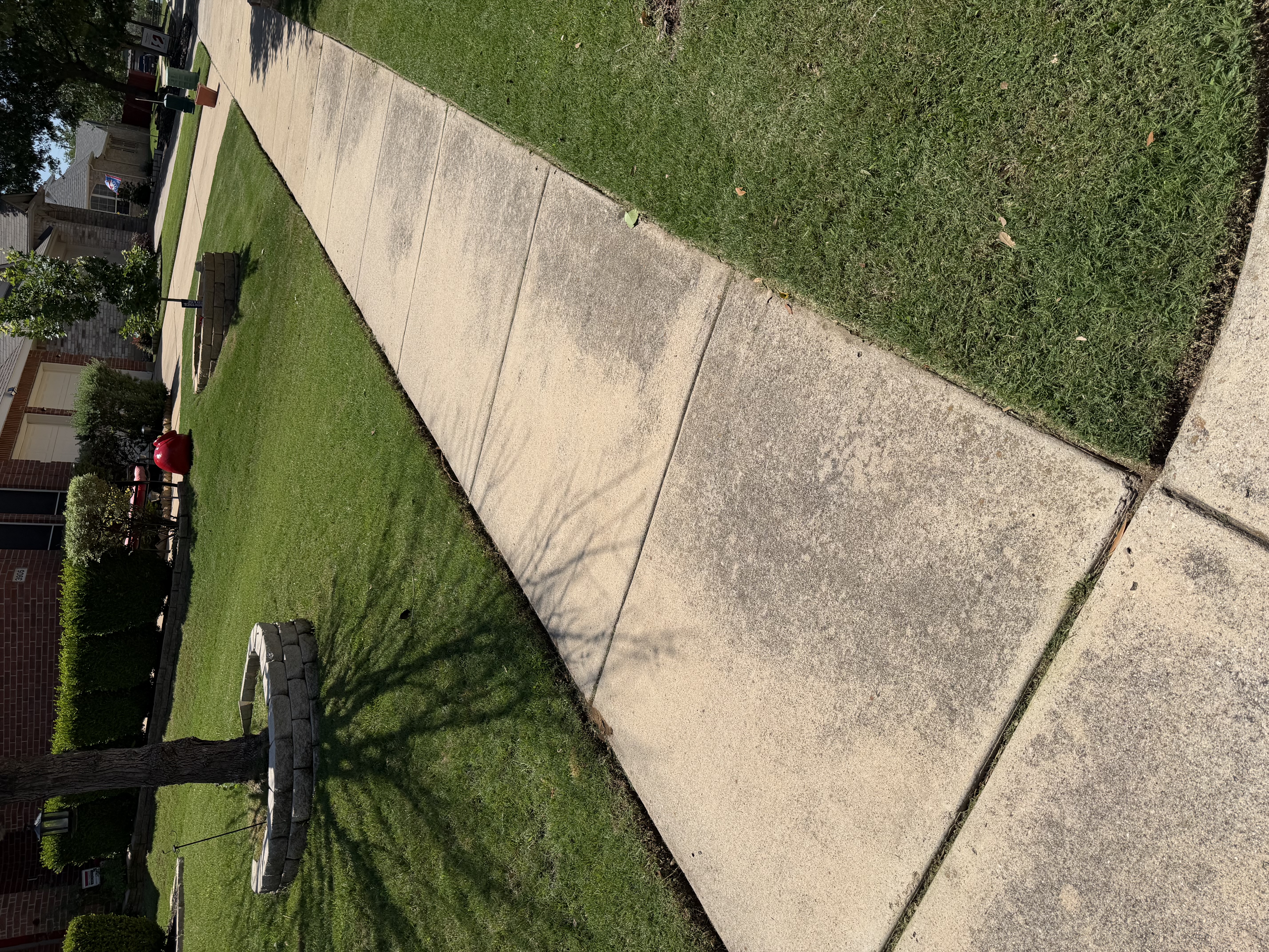 Crisp sidewalk edging and lawn care — Prestige Lawn & Landscaping, Denton TX